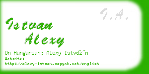 istvan alexy business card